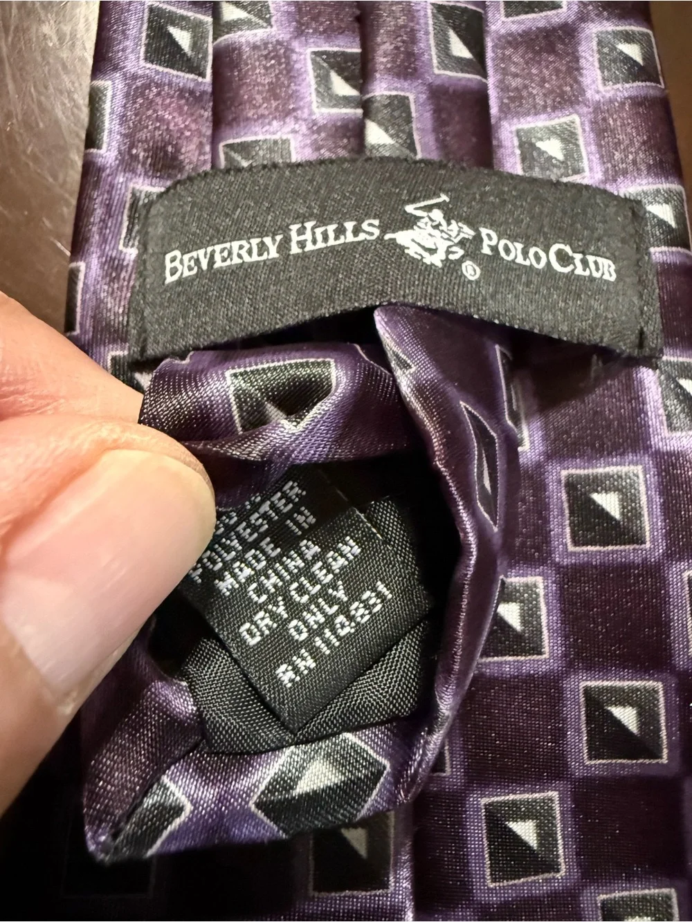 Beverly Hills Polo Club Purple Geometric Men's Tie